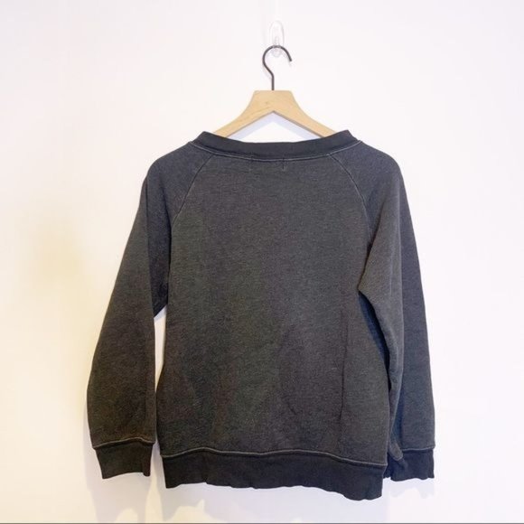 Wildfox Dark Grey Oo La La Graphic Front Long Sleeve Crewneck Sweatshirt Small - Picture 3 of 11